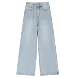 Retro Trendy Distressed Straight Wide Leg Versatile Loose Men's And Women's Denim Trousers - Blue - View 1