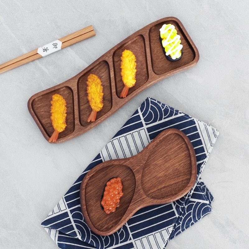 Japanese-style Solid Wood Side Dish Sub-packaging Plate