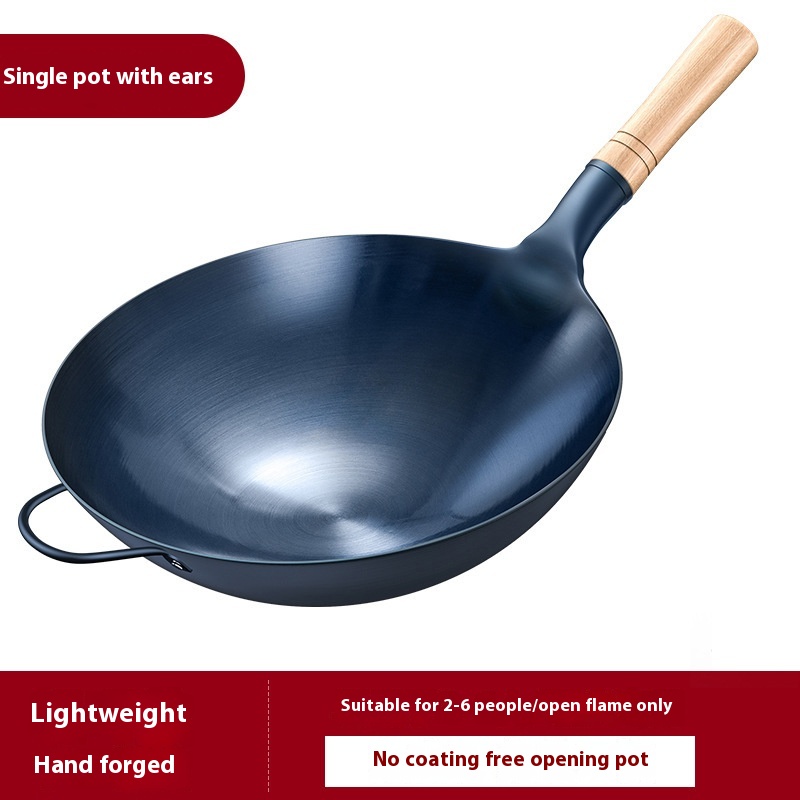 Household Thickened Traditional Old-fashioned Non-coated Non-stick Pan Gas Stove Suitable