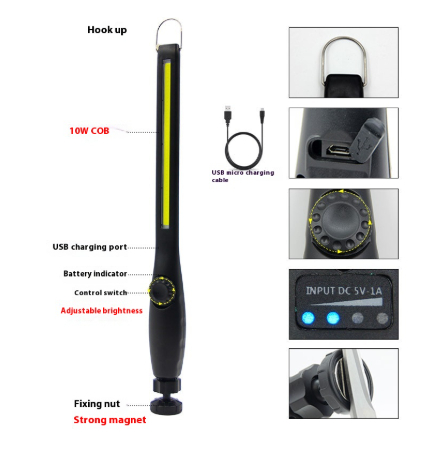 Work Light Magnetic Auto Inspection Lamps USB Display