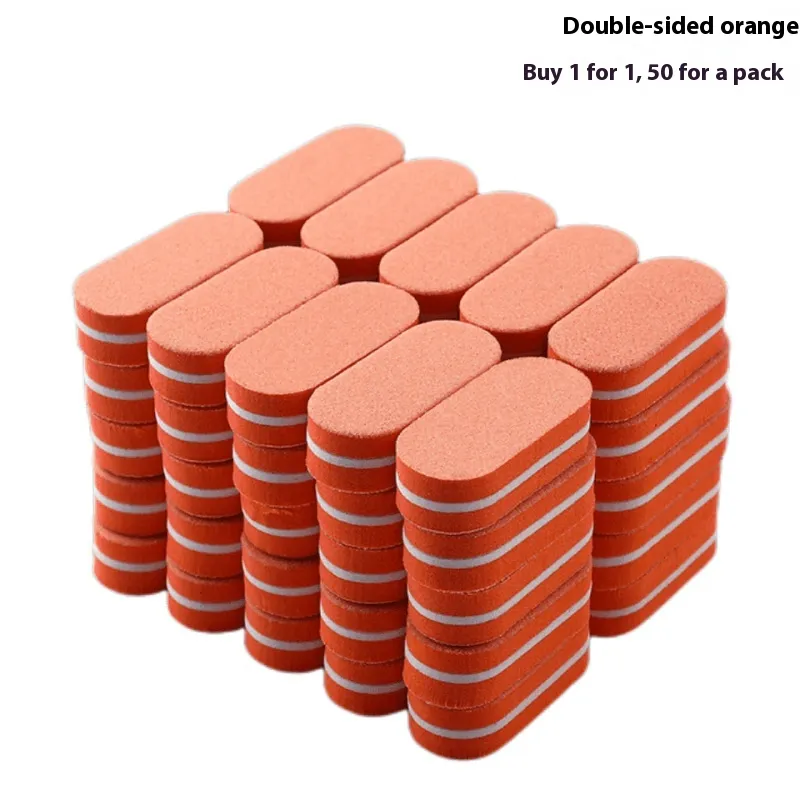 Sponge Tofu Block For Nail Beauty Nail File - Double Sided Orange