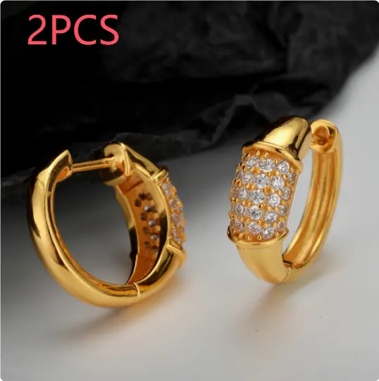 Simple Sterling Silver Diamond Inlaid Geometric Ear Clip Women