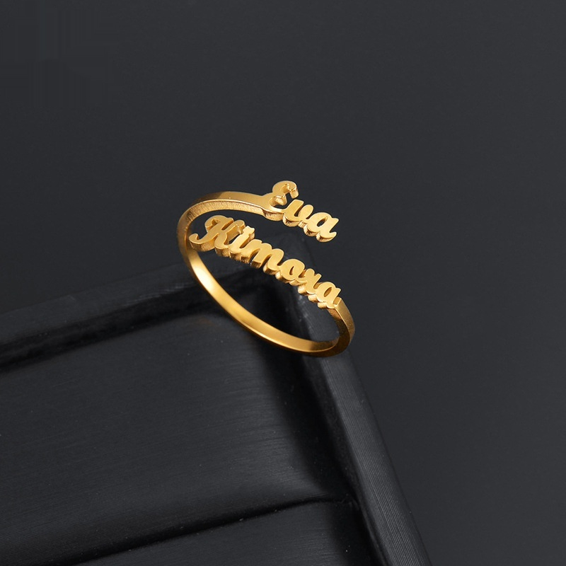 DIY English Letter Titanium Steel Ring