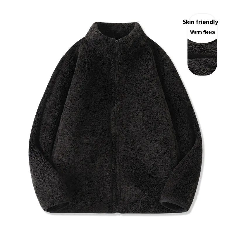 Autumn And Winter Fleece Shell Jacket Liner Gray, Fleece Lining Top - Black