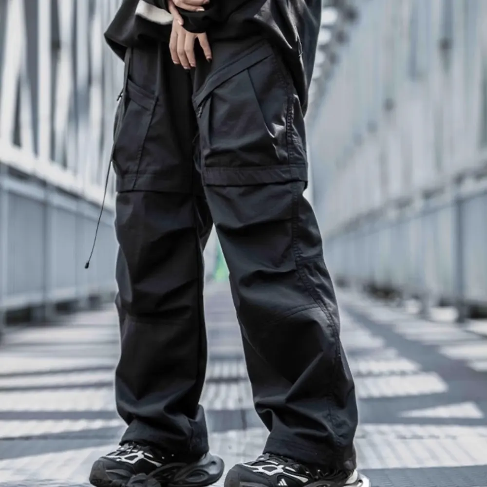 Straight Cargo Pants Men's Multi-pocket Paratrooper