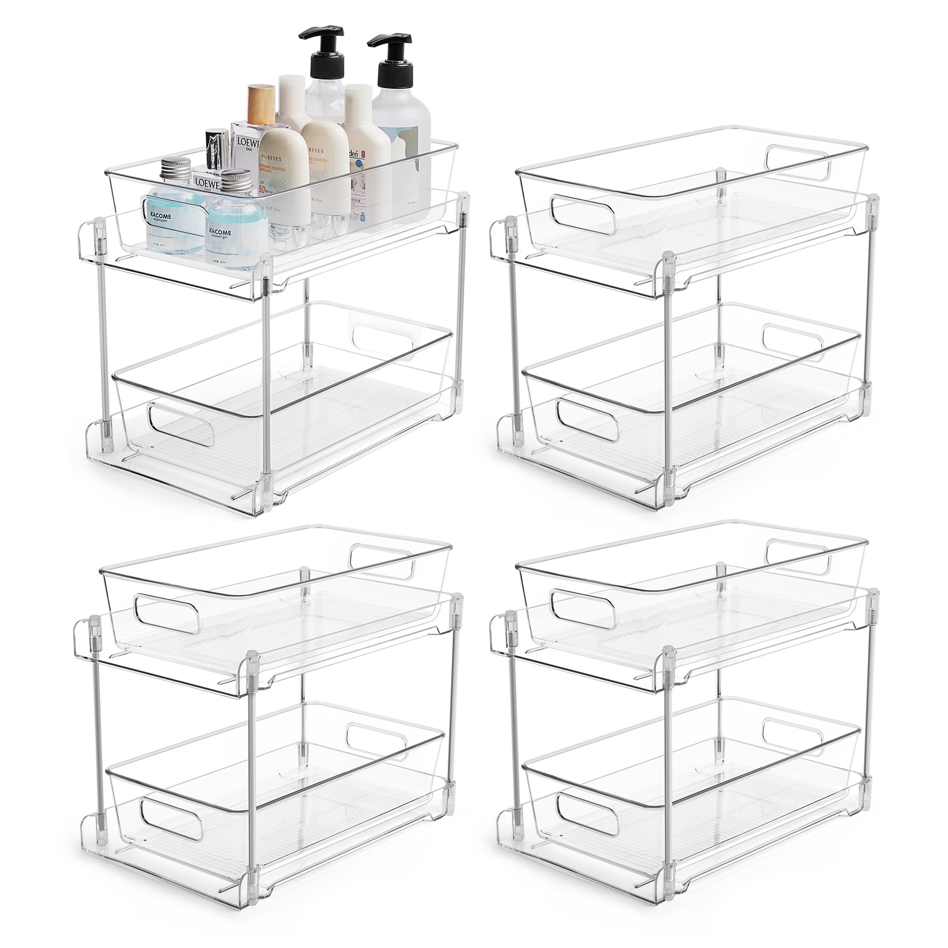 Alloy Household Double-layer Transparent Storage Rack
