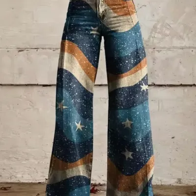 Women's Casual And Fashionable Denim Wide Leg Pants Z43 - Shop at LoveMi