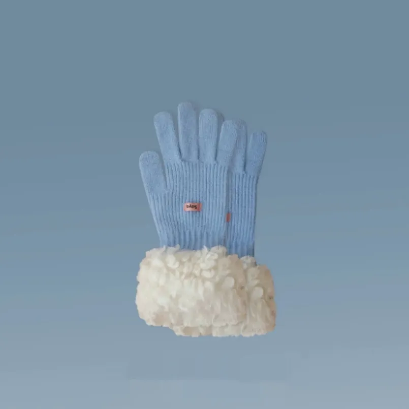 Women's Thick Warm Winter Shawl - Plush Knitted Gloves