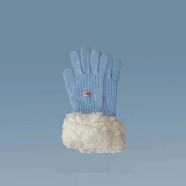 Women's Thick Warm Winter Shawl Plush Knitted Gloves - Shop at LoveMi