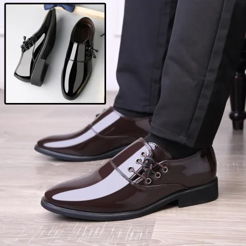 Trending Italian Patent Leather Shoes for Men Business Shoe