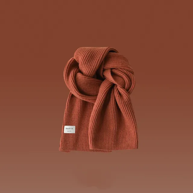 Dirty Orange Wool Beret Girls Autumn And Winter Syaa Fabric Knit Scarf - Shop at LoveMi