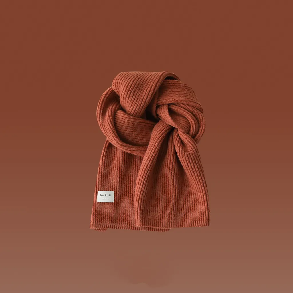 Dirty Orange Wool Beret Girls Autumn And Winter - Syaa Fabric Knit Scarf