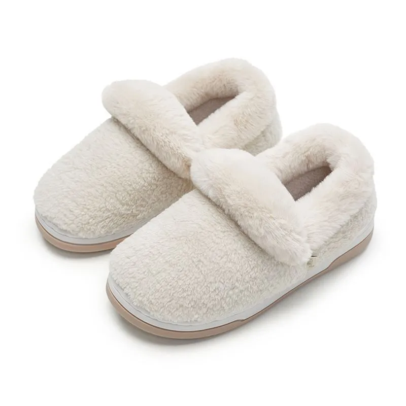 Lightweight Bag Heel Warm Summer Wear Indoor Slippers - Cream