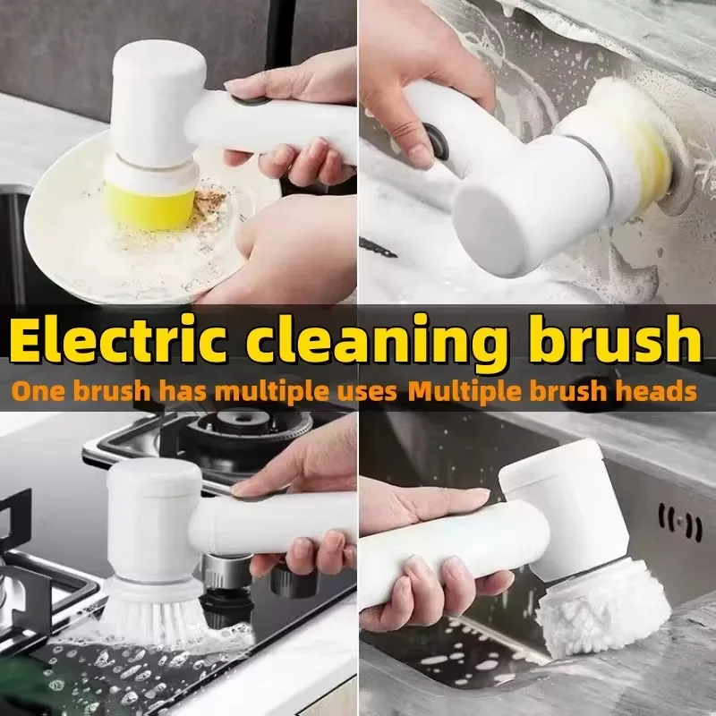 Electric Cleaning Brush Magic Bathtub Housework 5 in 1