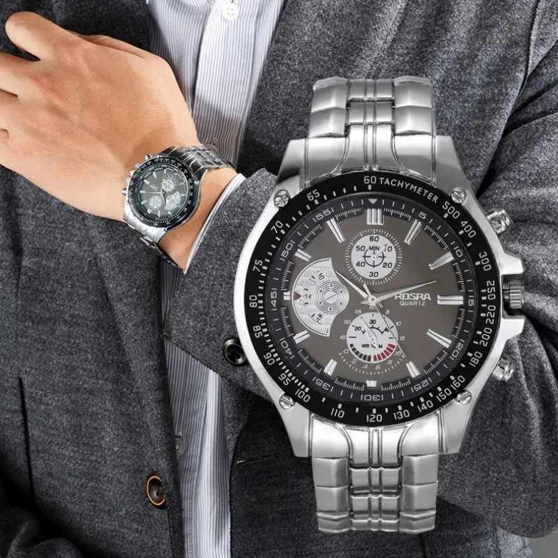 Original Men's Watches Stainless Steel Luminous Calendar Display Quartz