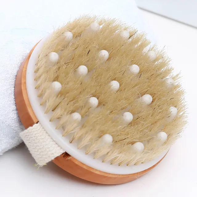 Bamboo Handleless Oval PPR Soft Bead Bristle Bath Brush SPA Round Head - Shop at LoveMi