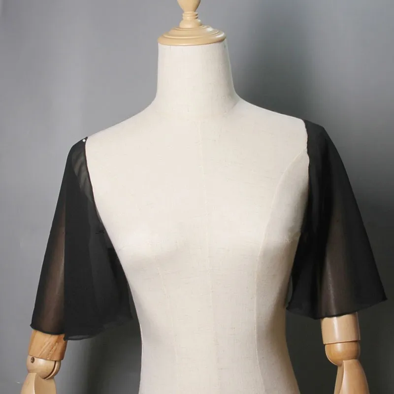 Sunscreen Ruffled Cover Oversleeve White Decorative Oversleeve - Black Silk Yarn To Be Sewed