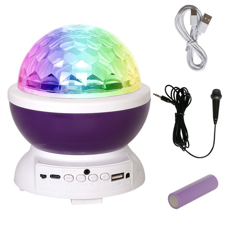 Enceinte Karaoké Bluetooth avec Lumière Rotative - Subwoofer Sans Fil, Option Micro, - Photo 6 sur 8