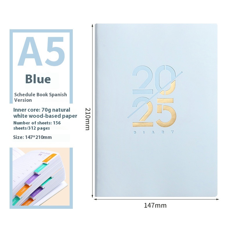 2025 Soft Leather A5 Daily Plan Schedule Book - Image 10
