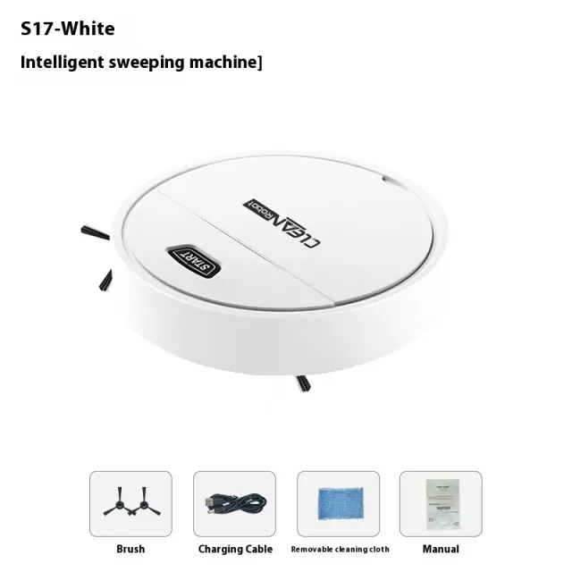 Automatic Sweeping Machine Household USB Charging Cleaning Machine Mini Smart Vacuum Cleaner "S17" White - Shop at LoveMi