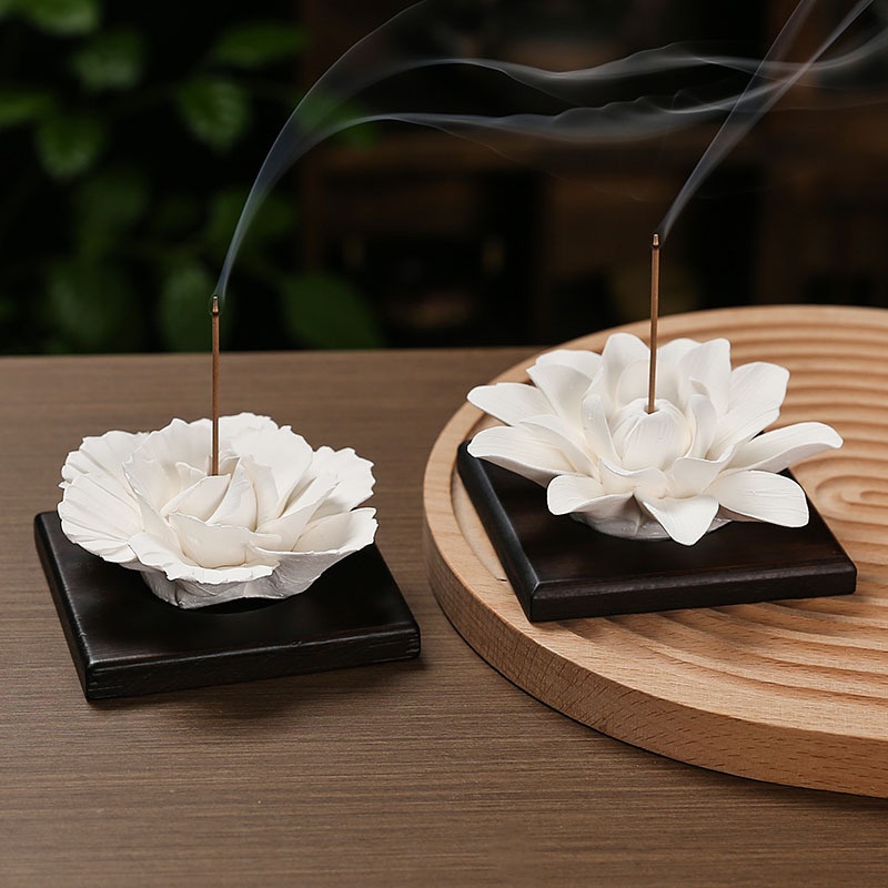 Fire-Free Aromatherapy Volatile Lotus Incense Holder Mini Decoration Household