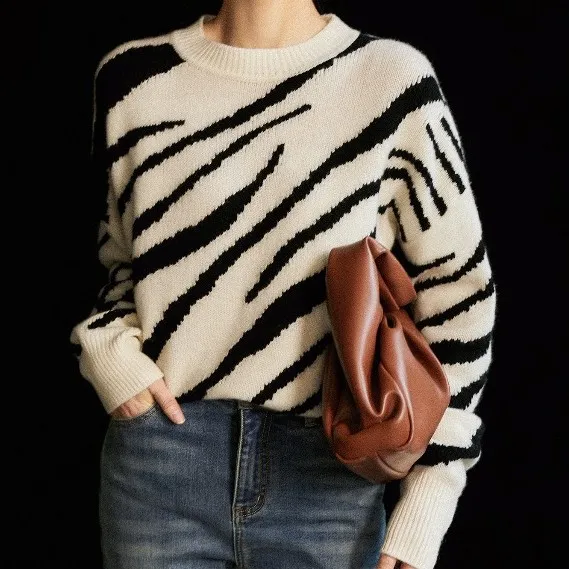 Loose Crew Neck Pullover Sweater Women - Shop at LoveMi
