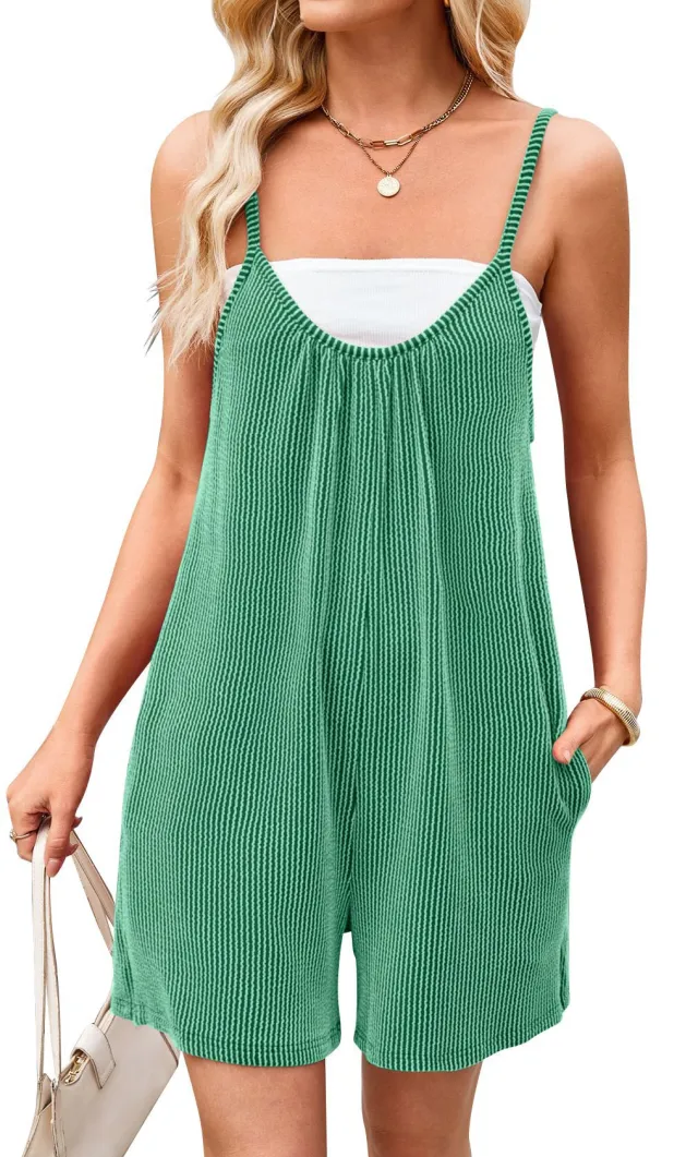 Versatile Pocket Straight Jumpsuit For Women Green - Shop at LoveMi