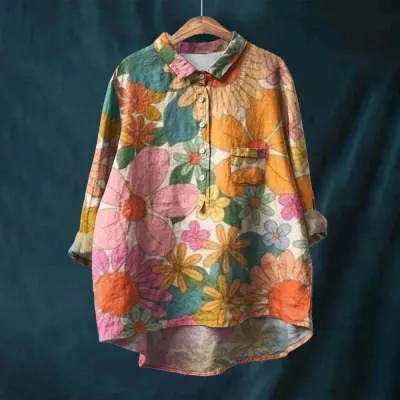 New Loose Print Crew Neck Casual Plus Size Women's T-shirt - Picture Color-2Xl