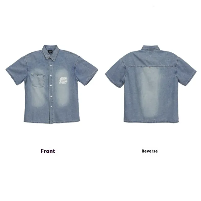 American Street Hip Hop Denim Suit Shirt Trousers Short Sleeve - Shop at LoveMi