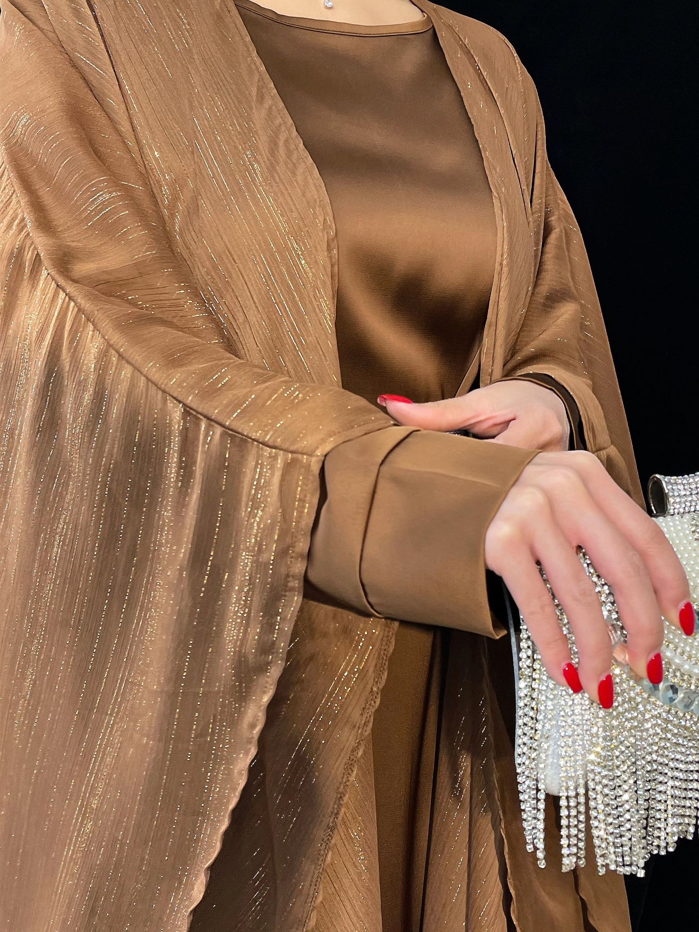 Gold Line Suit Shiny Skirt Elegant