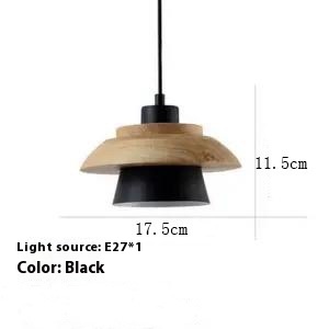Alloy Japanese Wooden Modern Minimalist Restaurant Small Pendant Lamp