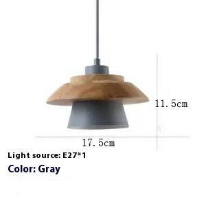 Alloy Japanese Wooden Modern Minimalist Restaurant Small Pendant Lamp - Image 5