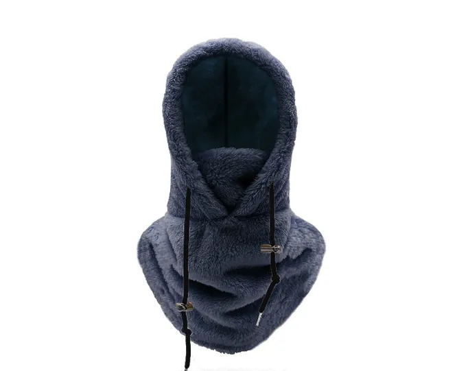 Winter Outdoors Cycling Sports Wind-proof Cap Cold Protection Thickening Scarf Hat - Navy Blue