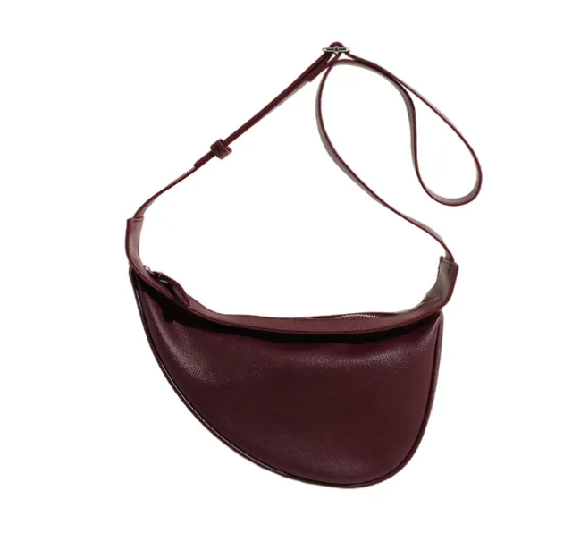 Crossbody Bag Ins Chest Bag Shoulder Bag Soft Leather Red - Shop at LoveMi