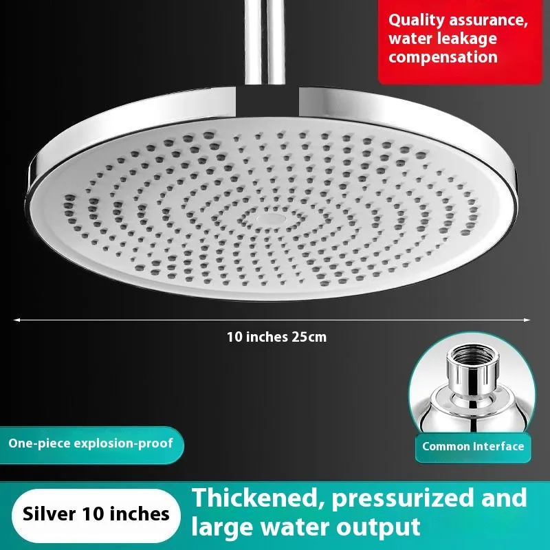 Supercharged Shower Top Spray Shower - 10 Inches Silver White