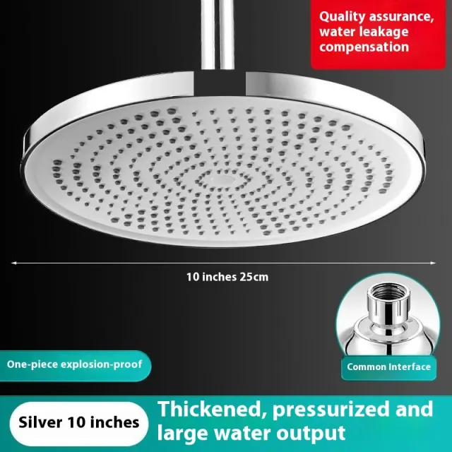 Supercharged Shower Top Spray Shower 10 Inches Silver White - Shop at LoveMi