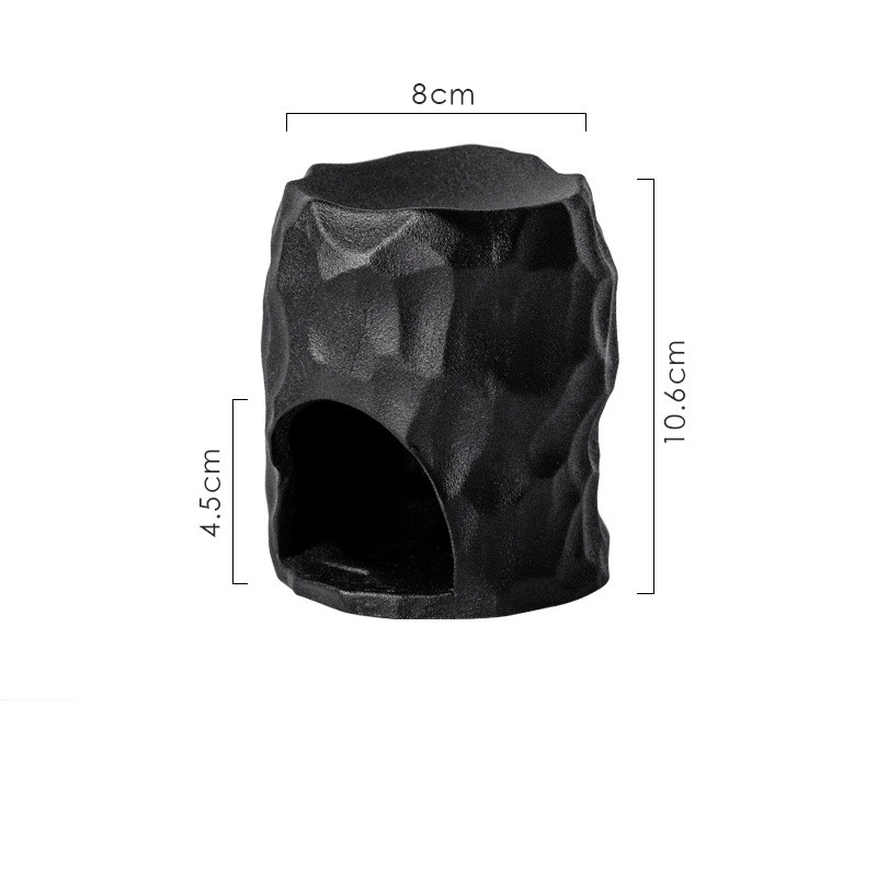 Ceramic Candle Holder, Black, picture 4 of 4