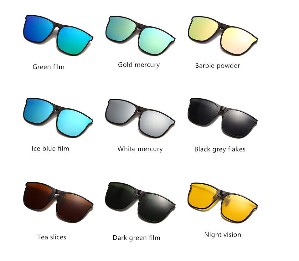 Round Big Face Polarized Clip Grey Sunglasses - Image 12