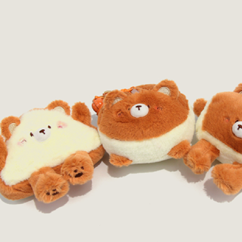 Bread Bear Keychain Pendant Cute Plush