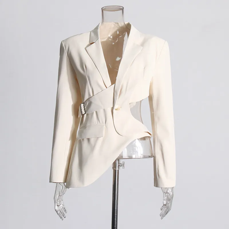 Retro Casual New Fashion High Sense Suit - Apricot