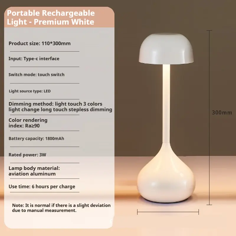 Nordic Denmark Portable Rechargeable Light Room Decorations Decorative Bedside Table Lamp