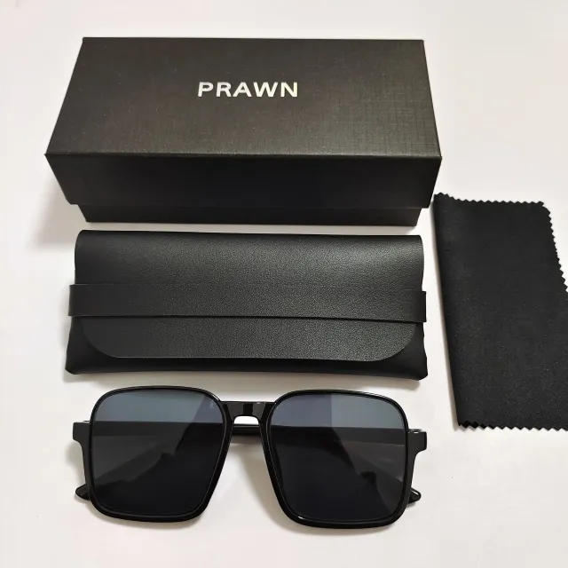 Women's Retro Simple Square Semi rimless Sunglasses Gray Black Box Suit - Shop at LoveMi