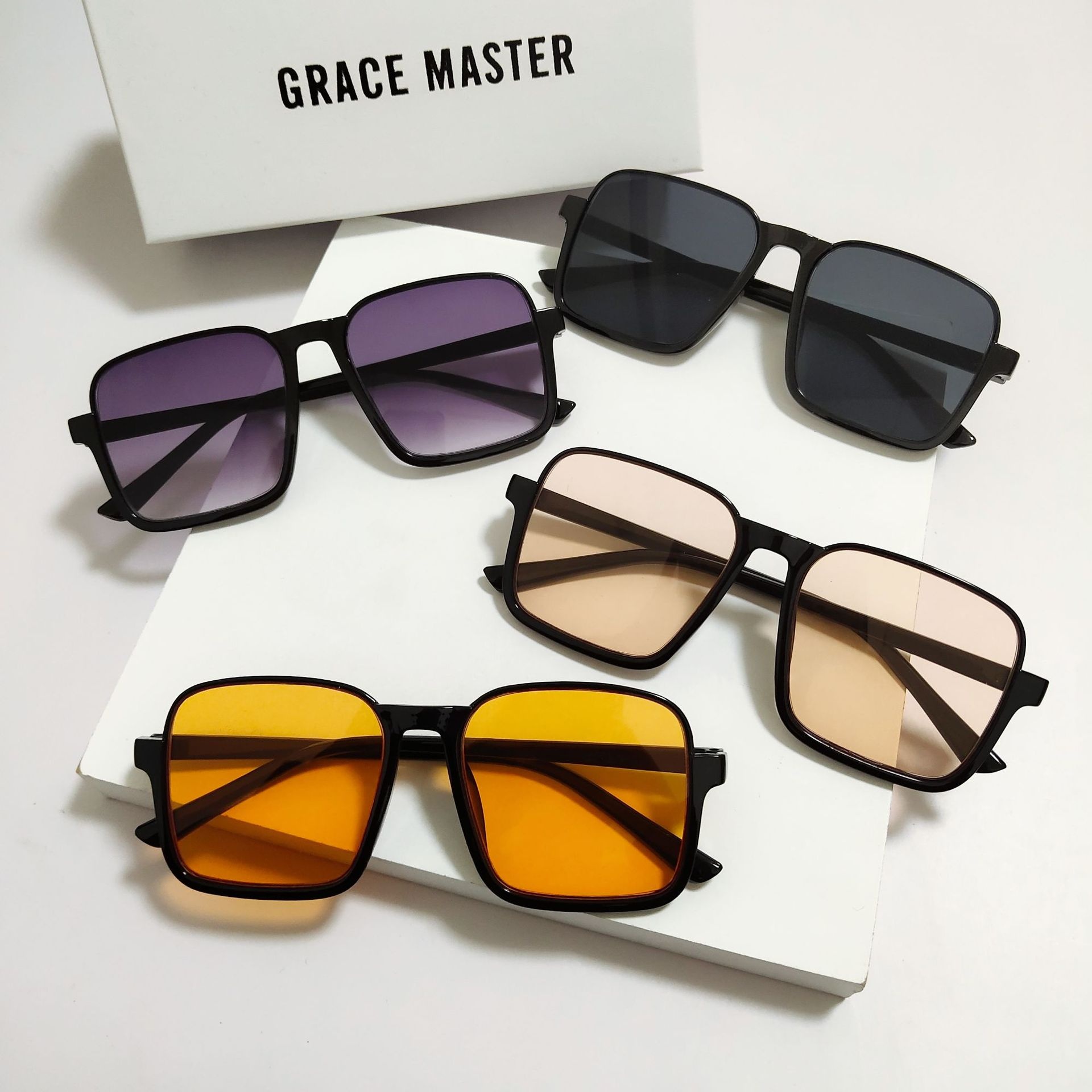 Women's Retro Simple Square Semi-rimless Sunglasses - Image 7