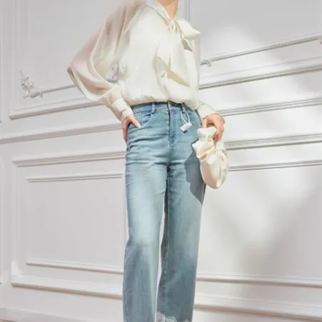 Women's Retro Lace Patchwork Design Jeans Pants - Shop at LoveMi