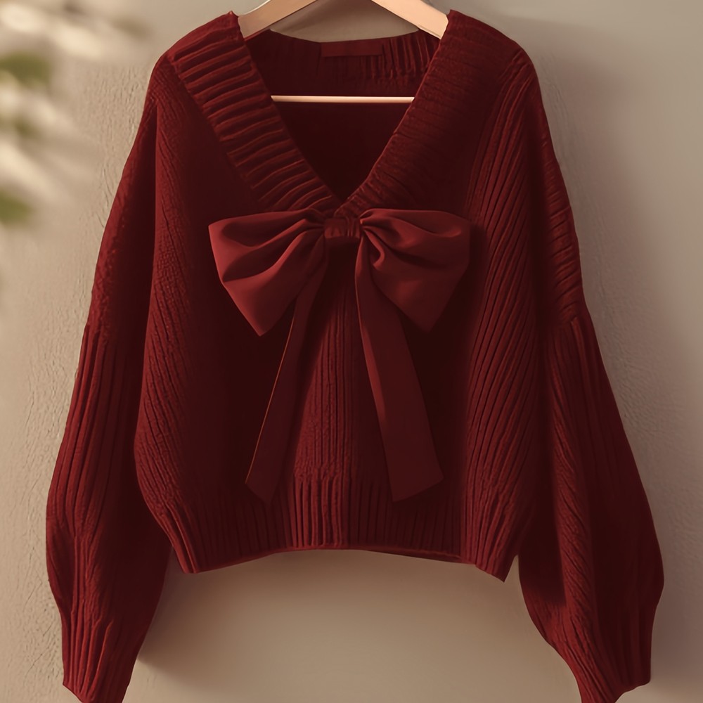 Fashion Bowknot Knitted Sweater For Women