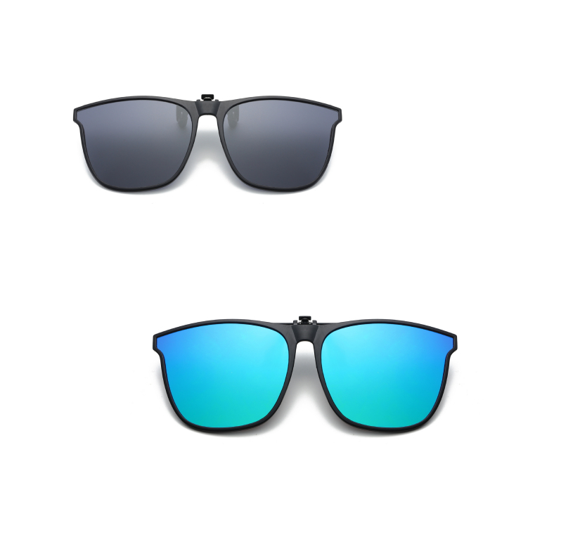 Round Big Face Polarized Clip Grey Sunglasses - Image 3