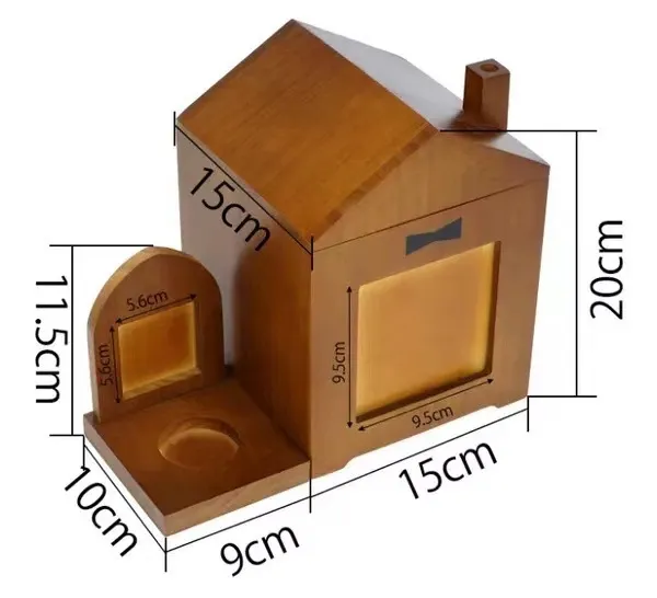 Pet Urn Solid Wood Memorial Wooden Box Animal Cremation Funeral Products Dark Brown - Shop at LoveMi