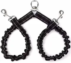Pet Supplies Double-ended Traction Rope One-to-two Adjustable - Black - View 1