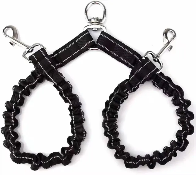 Pet Supplies Double ended Traction Rope One to two Adjustable Black - Shop at LoveMi