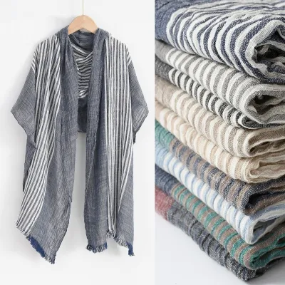 Men's Scarf Spring And Summer Pinstripe Color Matching
